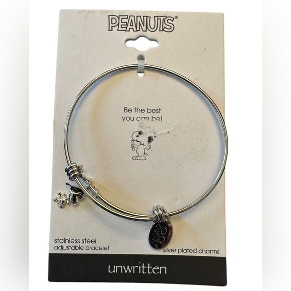 Unwritten Peanuts Graduation Adjustable Bangle Bracelet Silver plated - Picture 2 of 4